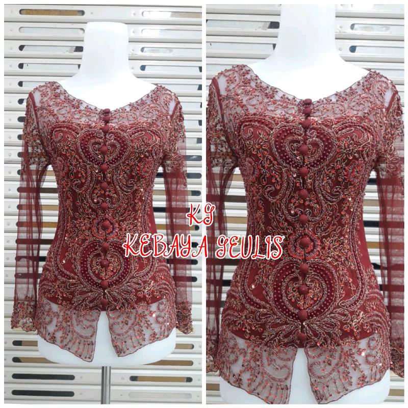 Atasan kebaya pesta kebaya abege kebaya wisuda modern full payet model kerah sabrina free longtorso 5