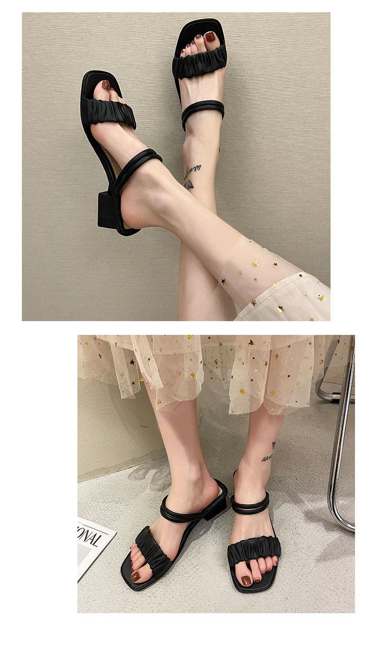 Product Introduction of 1PCS cool slippers women's autumn and summer fashion versatile thick heel non-slip outer wear Shoes Sandal 5