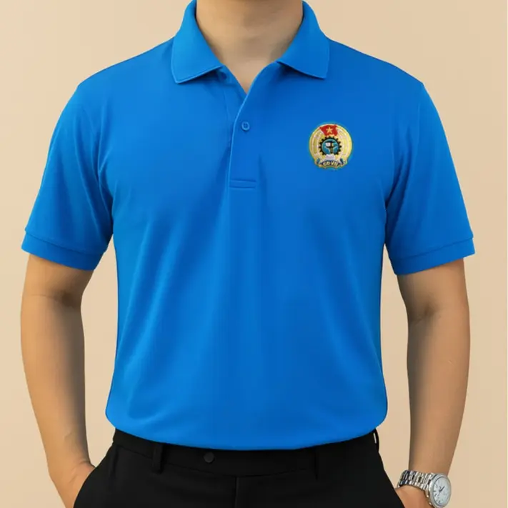 Áo thun Công Đoàn vải Cá sấu Thái, form đẹp, may kỹ