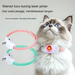 Kalung laser untuk kucing, mainan kucing infrared cerdas, menghibur diri, menghabiskan energi, produk untuk kucing yang membebaskan tangan