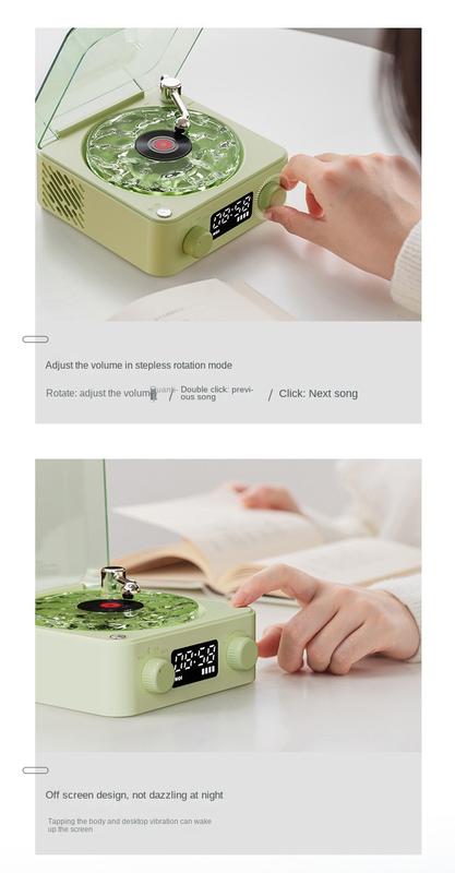 Product Introduction of Wave Arc de Triomphe record player, 2024 new wave retro record player speaker, wave retro record player, wireless portable wave record player 8