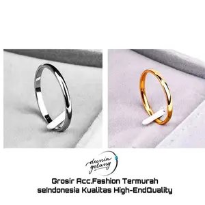 Cincin Titanium Bulat Oval Polos Berbagai Ketebalan 316L Anti Karat Anti Luntur  - COVL