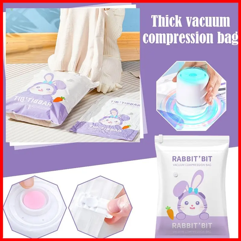 ID HOME Vacuum Bag Pakaian Plastik Travel Vakum Baju kompresi menghemat ruang tas penyimpanan 2