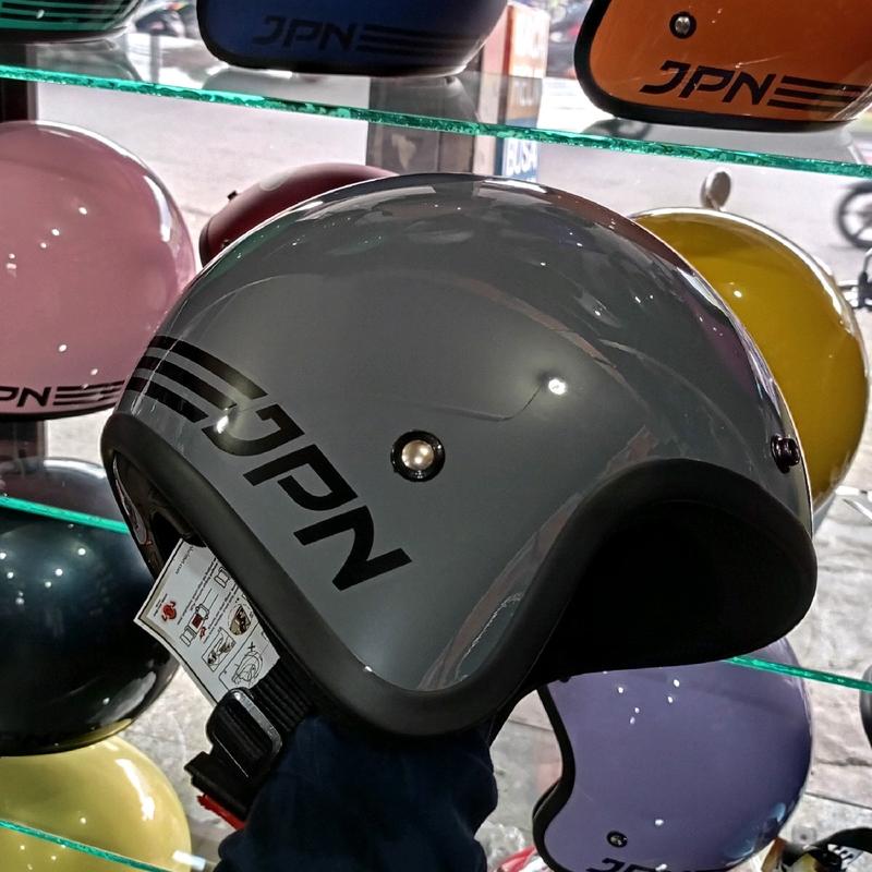 Helm Bogo JPN Abu lava Metalic Kaca Cembung 7
