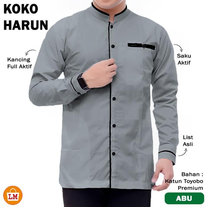 LPM 33158 KOKO HARUN Katun Toyobo Baju Koko Pria Muslim Lengan Panjang Size M - XXXL 0