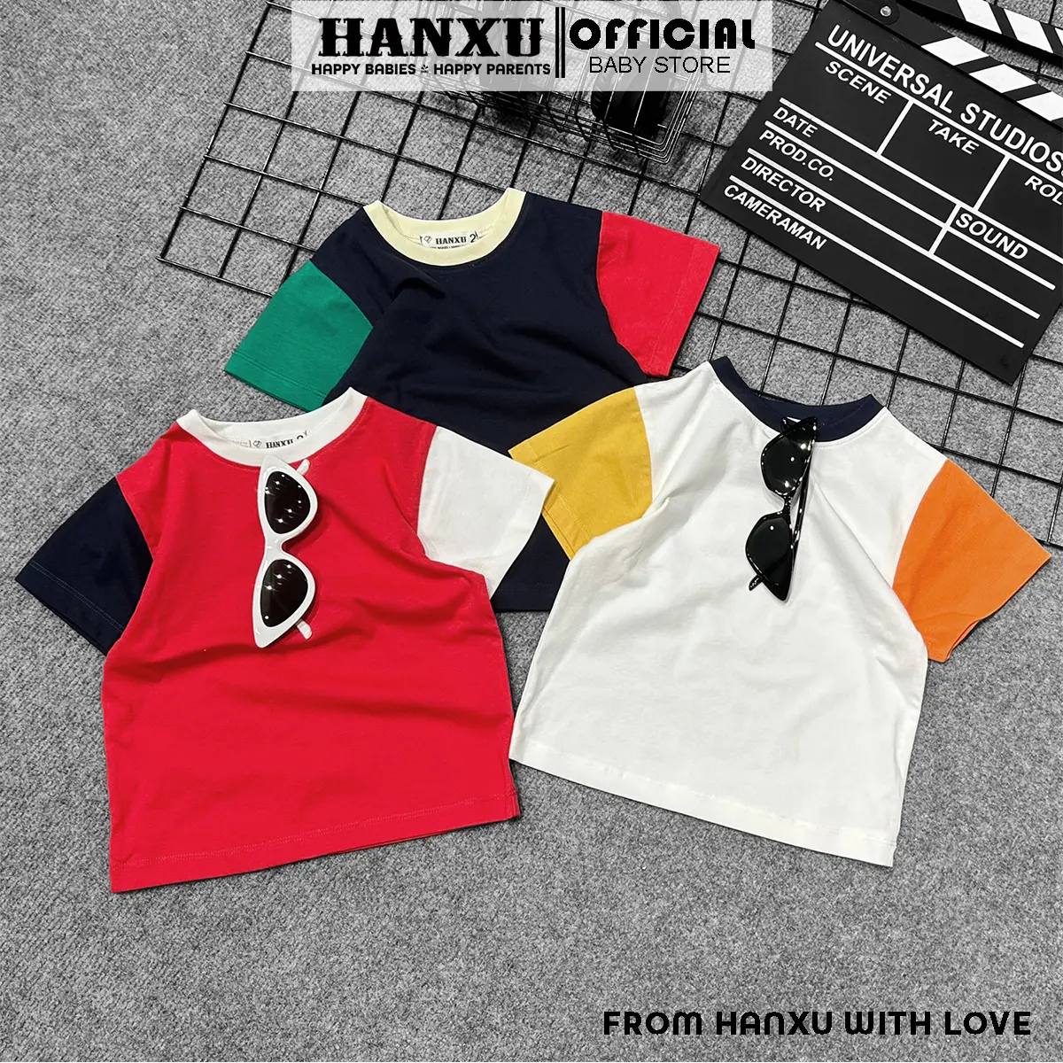 Áo Phông Cộc Tay Bé Trai Dáng Rộng Sành Điệu Vải Cotton Mềm Min, Áo Phông Áo Thun Bé Trai Hanxu