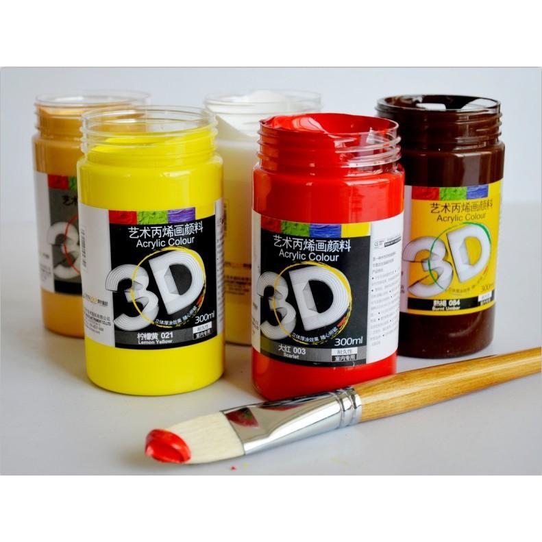 Màu Acrylic 3D 300ml vẽ trên mọi chất liệu,tô tượng,vẽ tường,trên toan,.... bảo hành của nhà sản xuất ngẫu nhiên