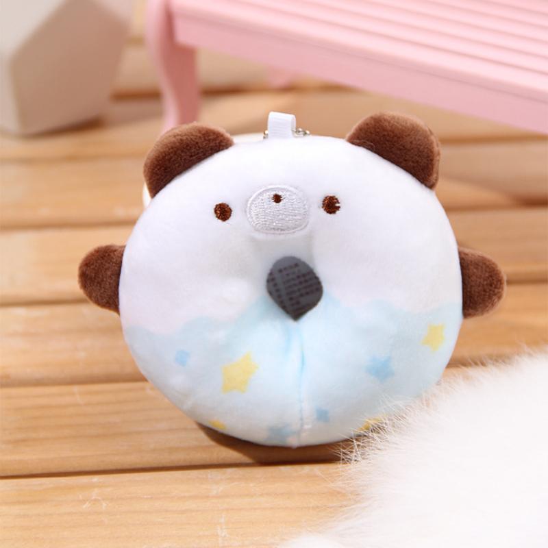 Product Introduction of 1pcs 10cm Animal Doughnuts Keychain Cute Doll Hanging Ornament Plush Toy Cotton Cartoon Doll Plush Key Pendant Keychains Girls 5