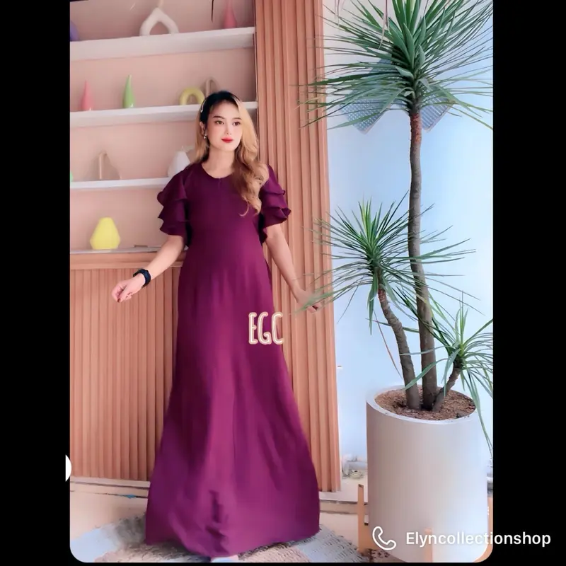 Moza Dress By ElinCollection |bahan crincle airflow | Slim-fitting Polos Liburan 2