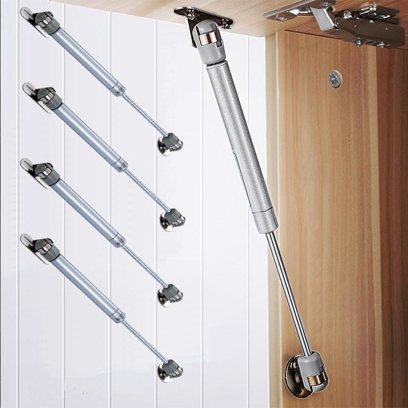 Rubber/Iron Head 100N Gas Strut, 4 Counts Hydraulic Rod, Cabinet Door Buffer Support Rod, Gas Strut for Cabinet, Drawer, Wardrobe, Home Accessories 0