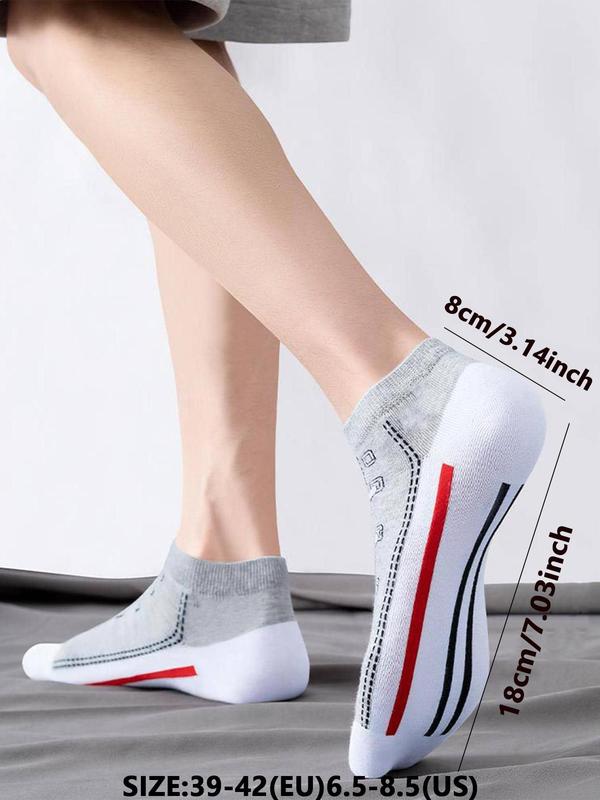 Men's Graphic Ankle Socks, Casual Comfy Breathable Low Cut Socks for Daily Wear, 5 Pairs Knit Anklets for Men, Summer Men's Socks & Hosiery, Socks for Men, Mens Clothing 1