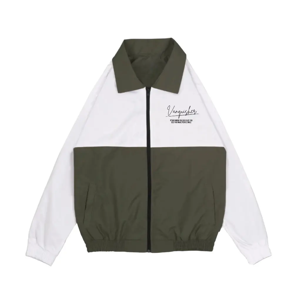 Jaket Vintage Tracksuit Parasut Pria Wanita Unisex Outdoor Hitam