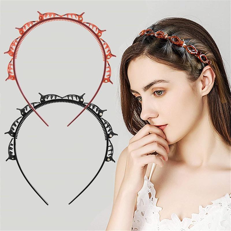 Dây Buộc Tóc Nhiều Lớp, Phổ Biến, Kẹp Nhỏ Kẹp Tóc Bện, Băng Đô Xoắn Bện Hai Lớp, Dụng Cụ Làm Tóc, Thích Hợp Cho Tóc Mái Đôi, Kẹp Tóc, Băng Đô Dệt Rỗng Nhiều Lớp, Băng Đô Kẹp Xoắn, Có Răng, Dụng Cụ Bện Cho Phụ Nữ Và Trẻ Em Gái 0