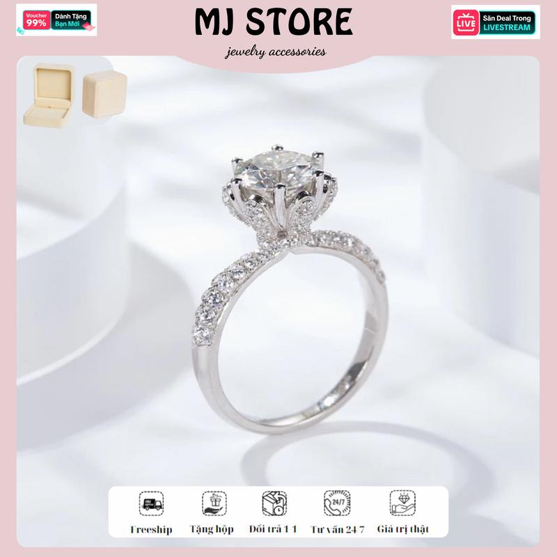 Vivi Trang sức nữ nhẫn ổ cao 6 chấu,8 li vương miện sang chảnh Women