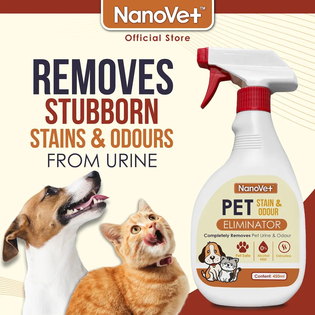 Nanovet Pet Stain Urine and Odour Eliminator for Cat and Dog