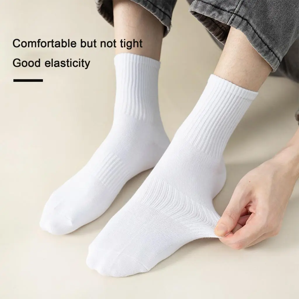 Tayuod Unisex Elastic Socks Mid Cut Socks Cozy Anti-slip Winter Socks for Men and Women Thick  Warm Mid-tube Solid Color Floor Socks with Sweat Absorption for Cold Weather