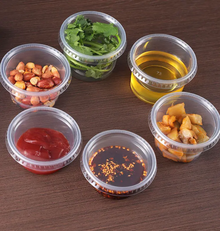 Combo 100 hũ nhựa đựng gia vị kèm nắp đậy, set 100 hũ đựng nước chấm, nước sốt... mini (dung tích 60ml) 5