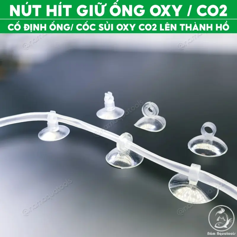 Nút Hít Kính | Nút Hít Giữ Ống Oxy, CO2 - Kẹp Giữ Cốc Sủi Oxy, Sủi CO2 Thủy Sinh