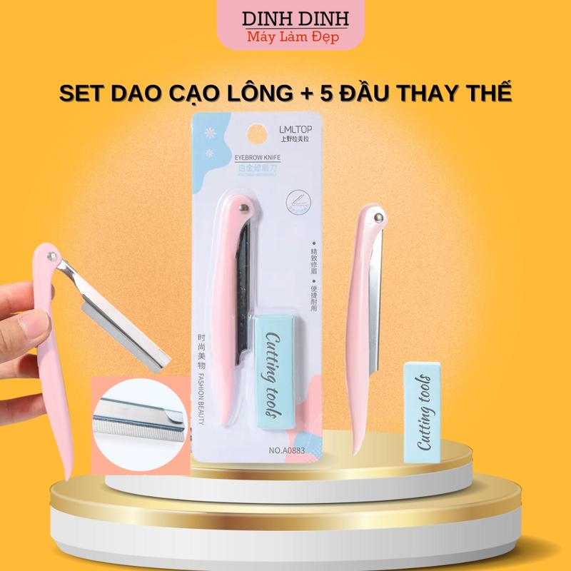 Dao cạo lông mày, cạo lông nách, lông mặt, cạo râu, body kèm 5 lưỡi thay thế