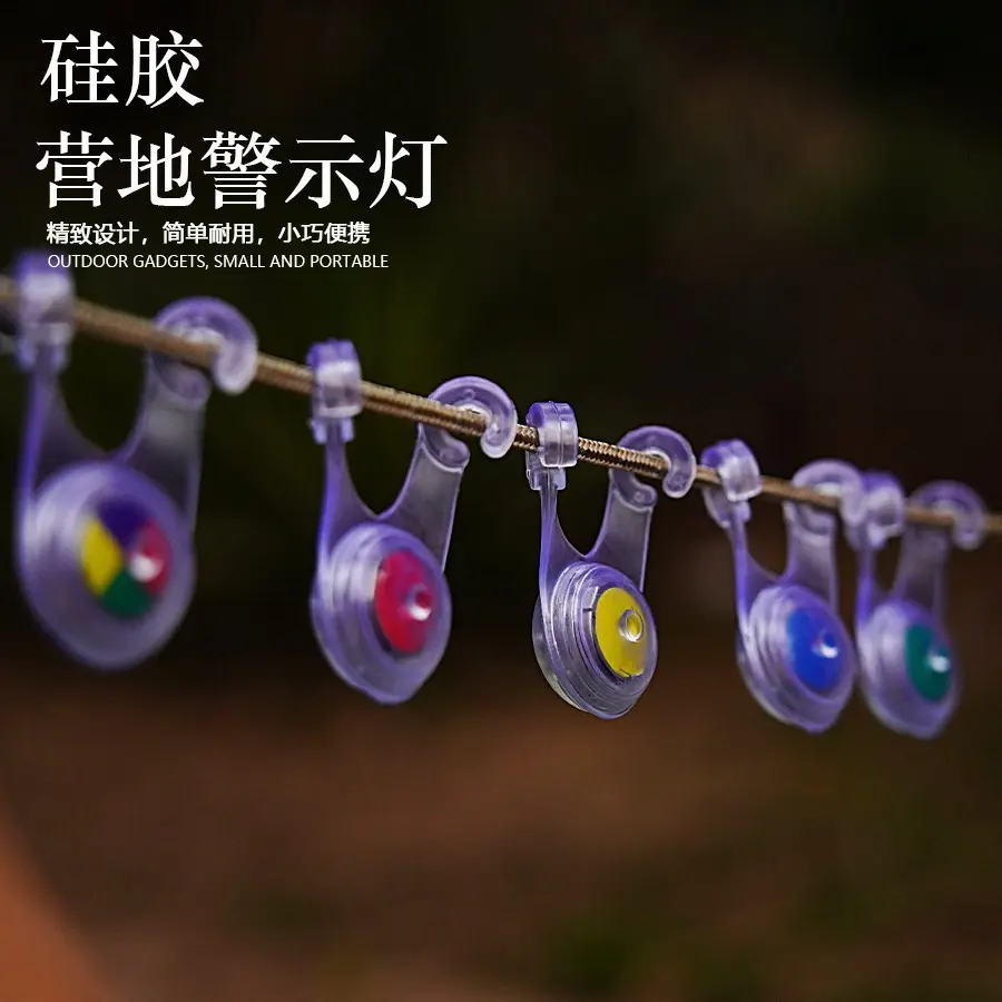 Outdoor Camping Decorative Light Led Tent Rope Hanging Light Backpack Bicycle Warning Taillight Silicone Campsite Lamp Flashing Light