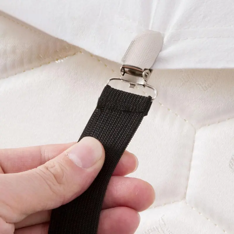 Bed Sheet Holder Strap, 4 Counts Adjustable Bed Sheet Fastener, Elastic Bed Sheet Clip, Bedding Accessories for Home Bedroom 2