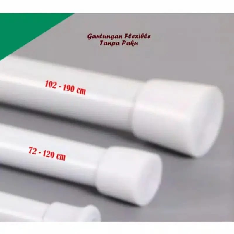 TIANG GORDEN HORDENG PIPA FLEXIBEL TANPA PAKU / GANTUNGAN TIRAI KAMAR MANDI SHOWER CURTAIN ROD 8