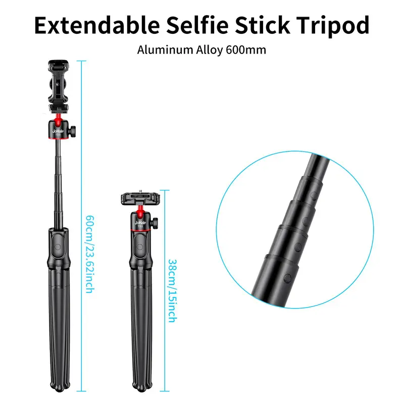 Portable Selfie Stick Tripod, Handheld Camera Octopus Tripod with Remote Control, Mini Flexible Camera Support, Universal Camera Stand for iPhone 1