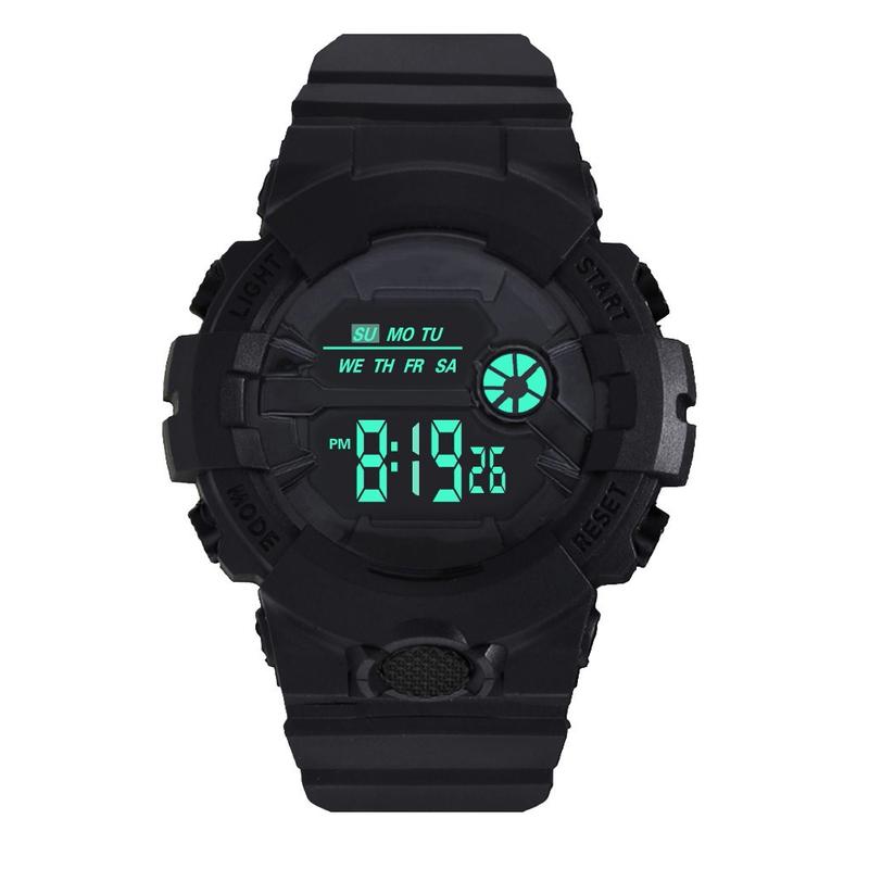 Product Introduction of Đồng Hồ Đeo Tay Thể Thao Reloj Cho Nam, Thời Trang Mới, Màn Hình Điện Tử, Không Thấm Nước, Lcd, Kỹ Thuật Số, Đồng Hồ Bấm Giờ, Ngày Tháng, Cao Su 35