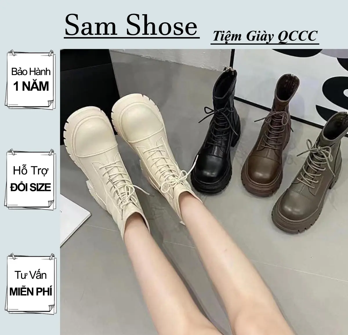 Bốt đốc DÂY cổ thấp SIÊU HOT 2023 (6205) Shoes Boot
