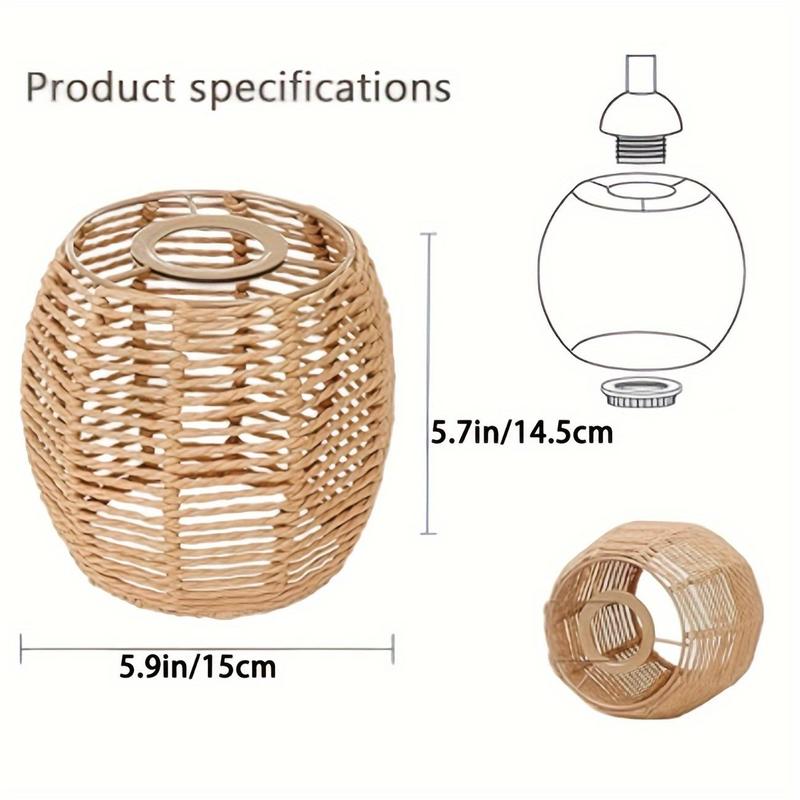 Product Introduction of Rattan Light Shade, E26 Lampshade for Chandeliers, Desk Lamps, Wall Lamps, Vintage Small Light Bulb Cover, Decorative Light Bulb Cover for Home Decor 12