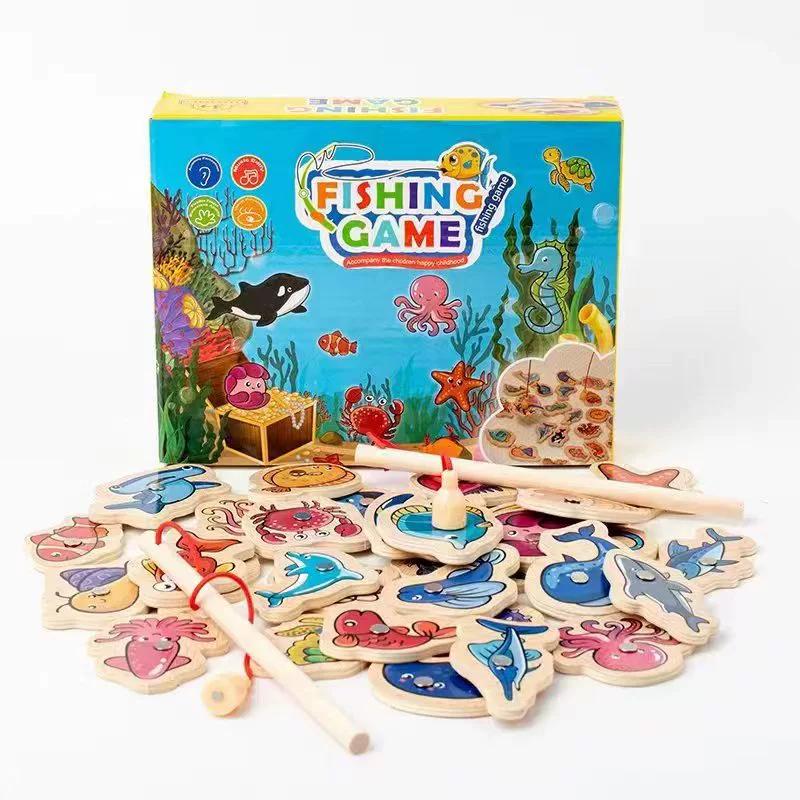 Đồ Chơi Câu Cá Gỗ Từ Tính Cho Trẻ Em 1- 3 tuổi cho Bé Trai Và Bé Gái