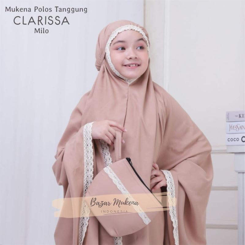 Mukena Katun Anak Cantik Motif Renda Polos Usia 4 5 6 7 8 9 10 11 12 Tahun Atasan Panjang 3