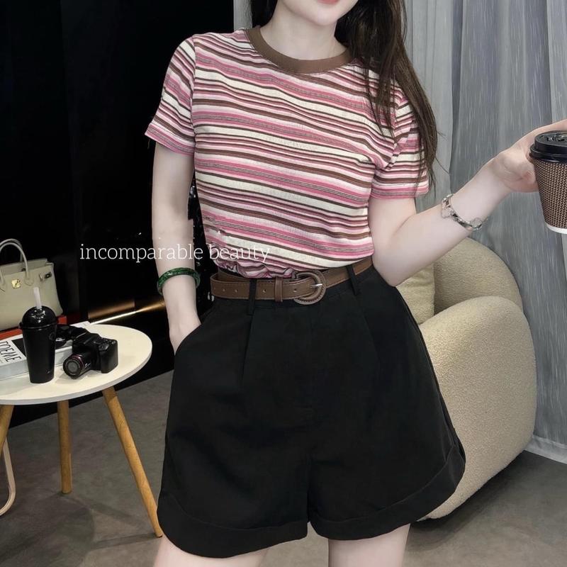 Quần short thô Hàn mềm kèm belt 1