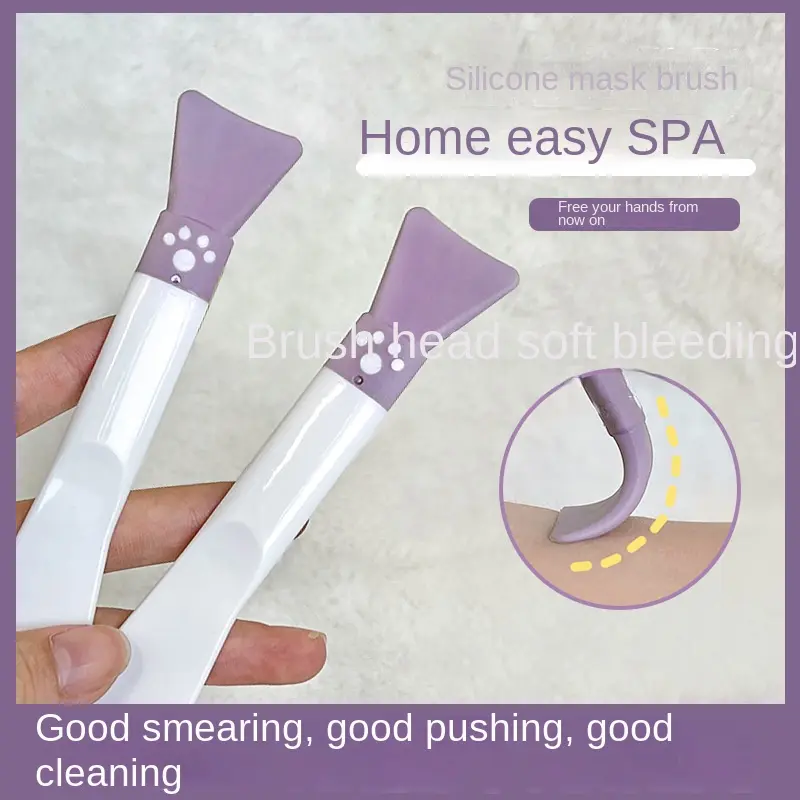 Gecomo Cute Claw Silicone Facial Mask Brush Double-Headed Scraper Mask Brush Daub-Type Clay Mask Special Facial Beauty Tools Skincare Comfort