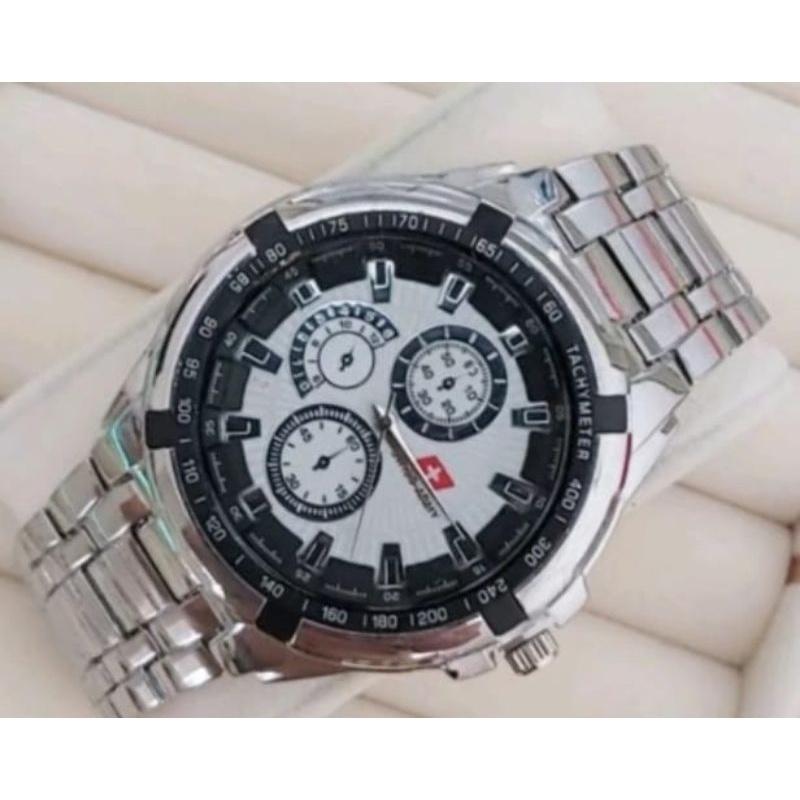 Product Introduction of Terlaris !!! Fashion Kasual  ANALOG Mewah Jam Tangan PRIA Elegan SA1349 Rantai SOLID [STAINLESS STEEL] Diameter : 4 cm | Chrono OFF (VARIASI) | Free BOX Dan BATERAI Cadangan | WATER RESISTANT | TAHAN AIR 17