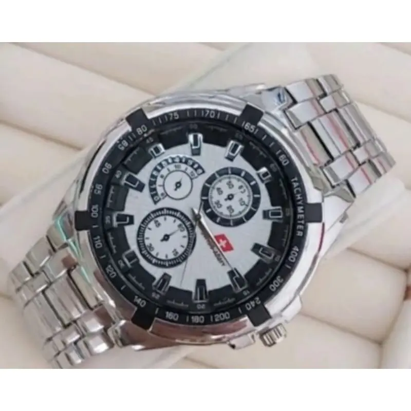 Terlaris !!! Fashion Kasual  ANALOG Mewah Jam Tangan PRIA Elegan SA1349 Rantai SOLID [STAINLESS STEEL] Diameter : 4 cm | Chrono OFF (VARIASI) | Free BOX Dan BATERAI Cadangan | WATER RESISTANT | TAHAN AIR 7