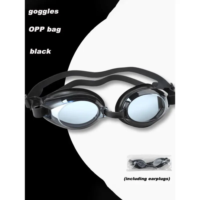 1pc Comfortable And High-end Pc Lens Double-layer Sealing Ring Elastic Silicon Strap Waterproof Swimming Goggles For Men And Women 0