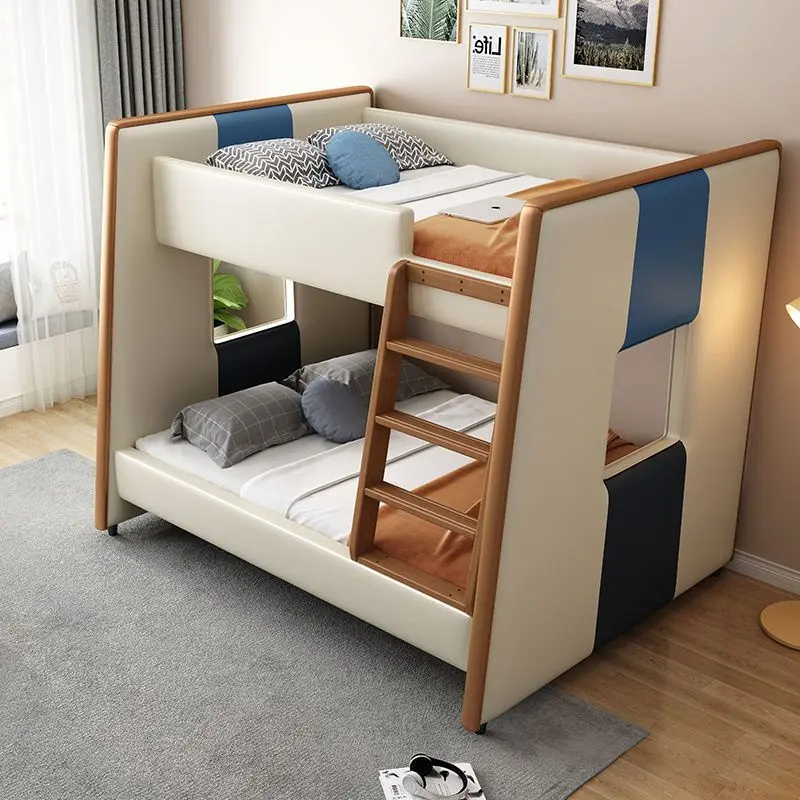 Bed Frame Thickened Solid Wood Bunk Adult Two-Layer Bed Height-Adjustable Bed Upper and Lower Bunk Children Double Layer Combined Bed