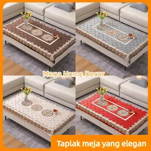 HM Loyal Bosque Taplak Meja 90x150cm Motif Oilproof Premium - Bahan PVC Tahan Air, Anti Air, Mudah Dibersihkan, Cocok untuk Meja Makan & Ruang Tamu D201-2H