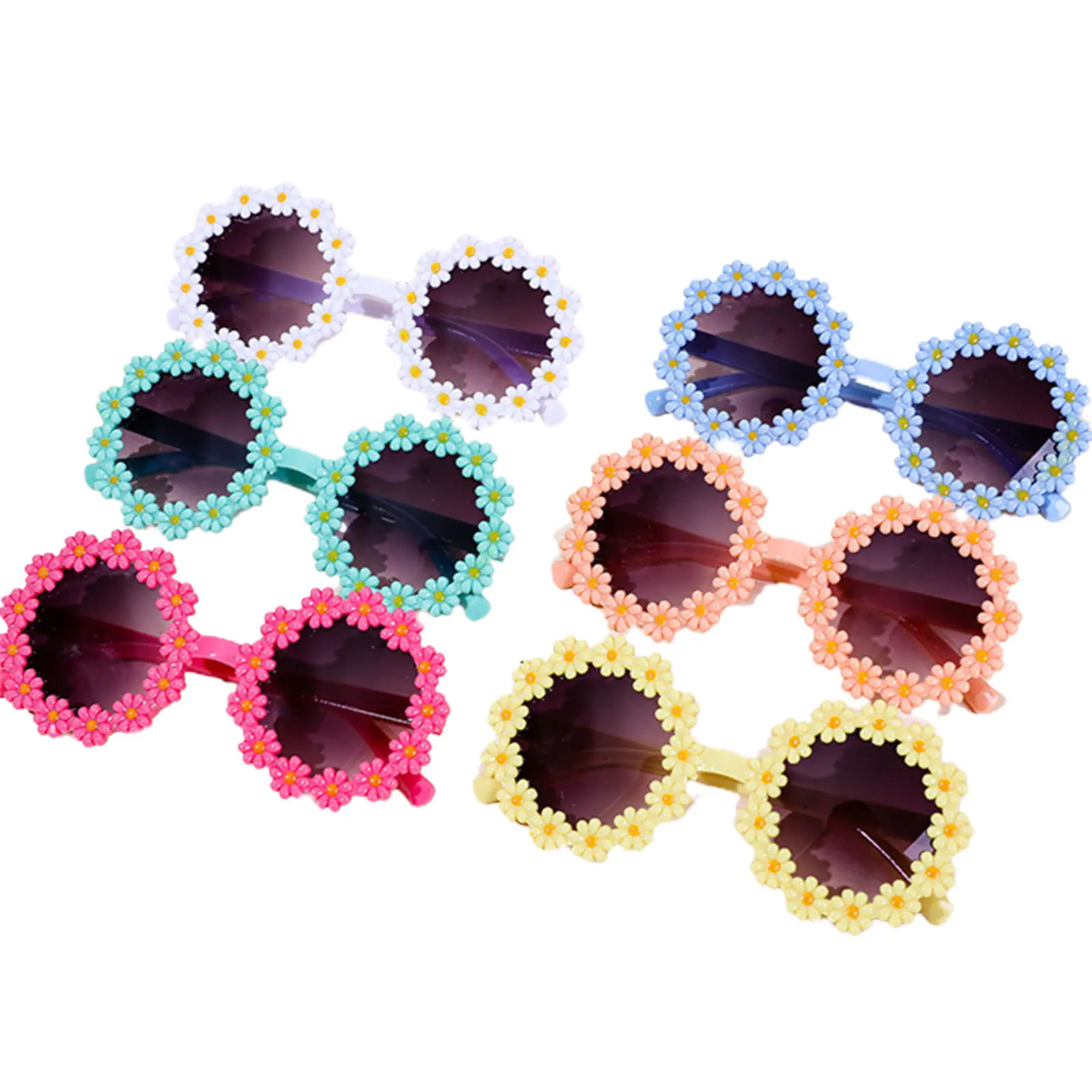 Child Girls Sunglasses, Cute Sweet Flowers Summer Outdoor Travel Casual Kids Glasses