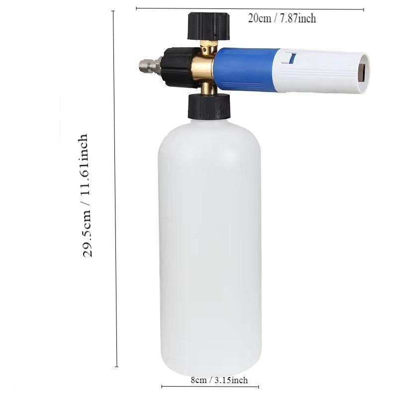 High Pressure Foam Cannon, Dual Adjustable Nozzle Snow Wash Cannon with Bottle, Professional Car Foam Cannon Fits Most Pressure Washing 1