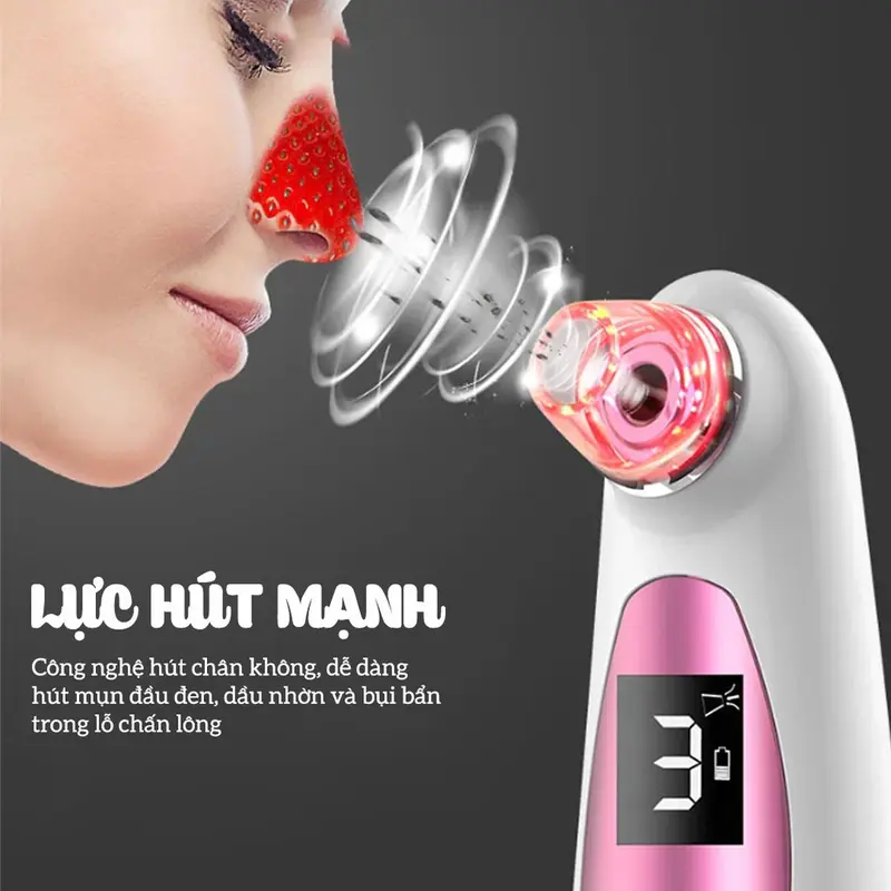 Máy hút mụn đầu đen, mụn cám cầm tay mini Lokykin - Làm sạch lỗ chân lông - Bảo hành 365 ngày - Skincare 3