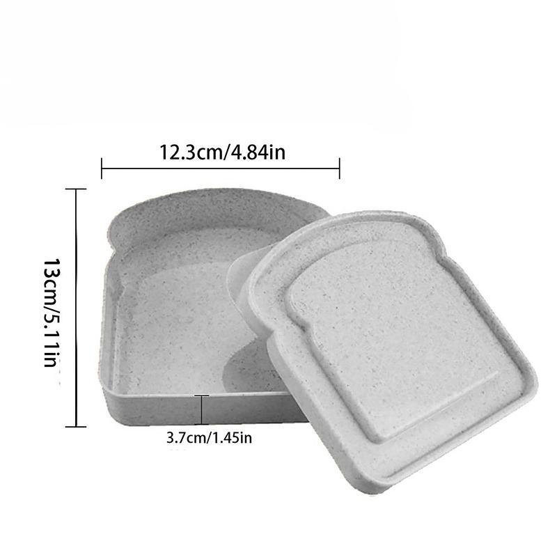 Portable Sandwich Box, 1 Count Bamboo Fiber Bread Storage Box, Food Storage Container For Home Kitchen, Spring Festival Supply for Home & Holiday, Kitchen Accessories 1