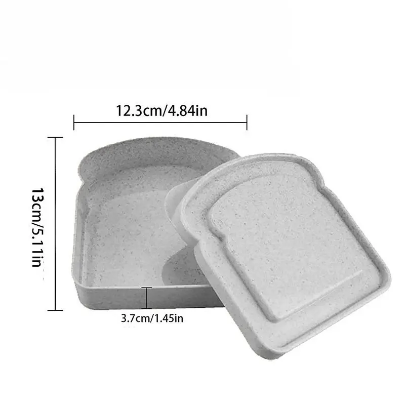 Portable Sandwich Box, 1 Count Bamboo Fiber Bread Storage Box, Food Storage Container For Home Kitchen, Spring Festival Supply for Home & Holiday, Kitchen Accessories 1