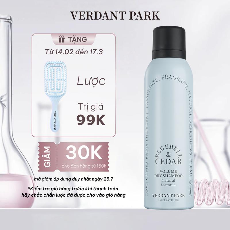 Xịt khô phồng tóc VERDANT PARK dầu gội khô kiềm dầu lâu bết mùi hoa chuông xanh Bluebell & Cedar. Women Nữ