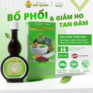 Bổ Phổi KHÁI TRUNG BỬU Đông dược Đức Quang - Giúp Bổ Phế, Thanh Phế,  Hỗ Trợ Giảm Ho, Đàm, Đau Rát Họng Do Viêm Họng, Viêm Phế Quản - Chai Siro 250ml Thiên Môn, Ích Phế
