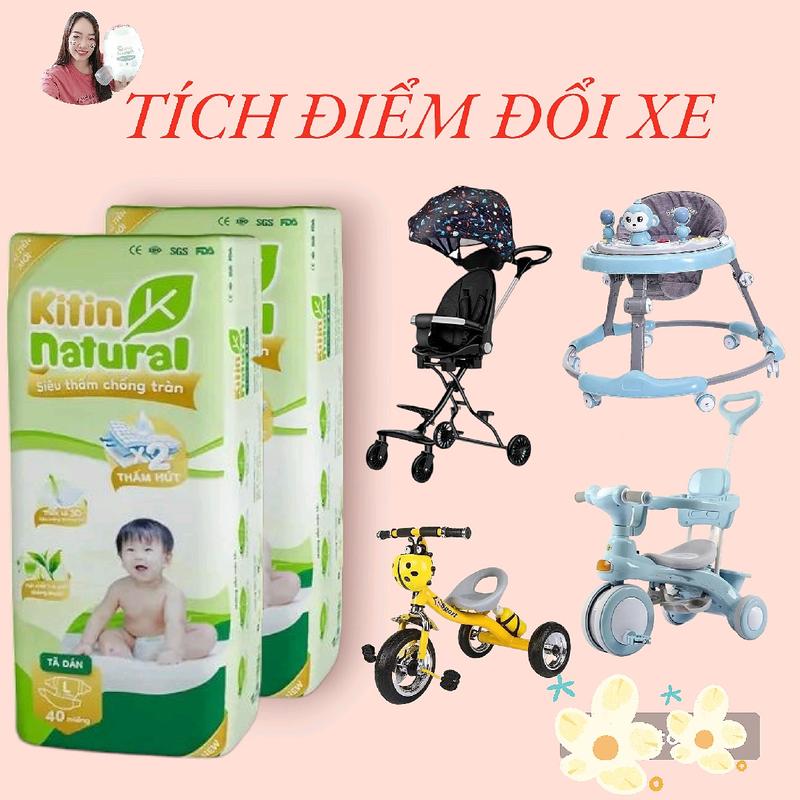 [TÍCH ĐIỂM ĐỔI XE] 2 bịch tã Kitin Natural Trà Xanh Cho Bé, đủ size Dán và Quần Voi