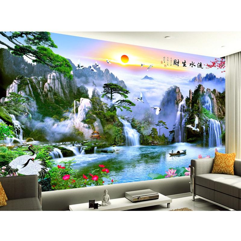 Tranh dán tường 3D phong thuỷ PT32 (Tặng 1 decal ngẫu nhiên) - 2713 Treo Tường Phòng Khách tranh dán