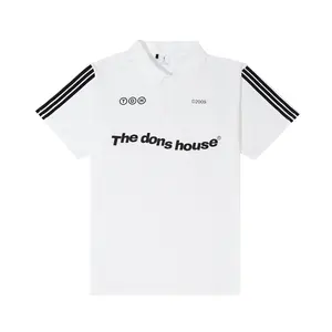 The Don's House EAST - Kaos Rugby Lengan Pendek Motif Sablon / Garis Bahan Cotton 24s Pria Wan Combed Polo Keren