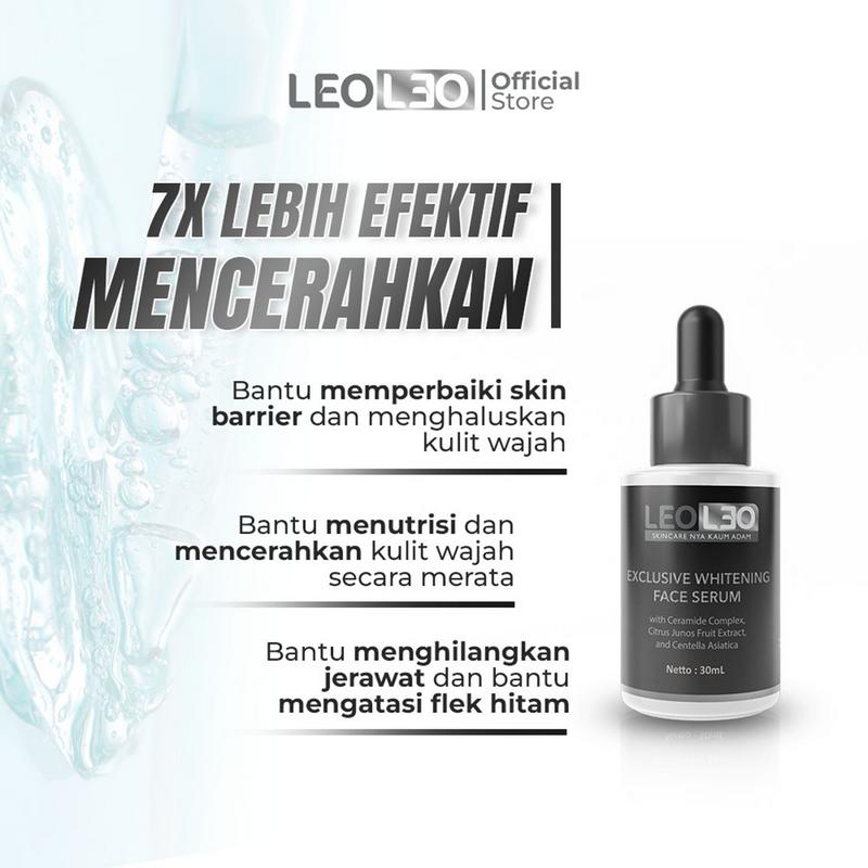 LEOLEO Paket Basic Combo Exclusive Facial Wash Scrub Whith DNA Salmon & Exclusive Whitening Face Serum 4
